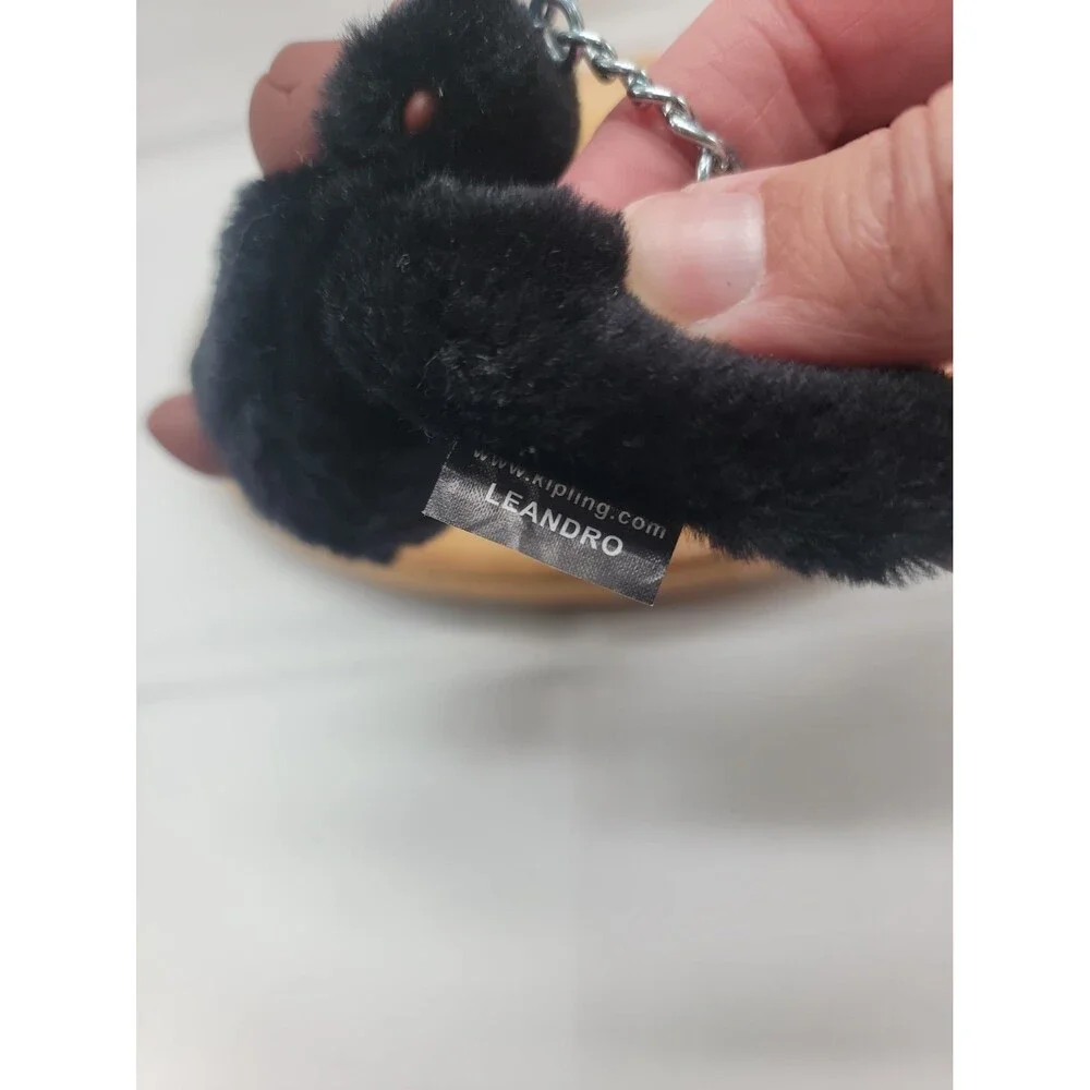 KIPLING LEANDRO Bag Charm Hang Tag Black Monkey Silver Hardware